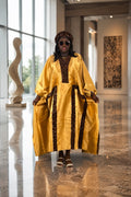 Luxe drape boubou (mustard gold and brown)
