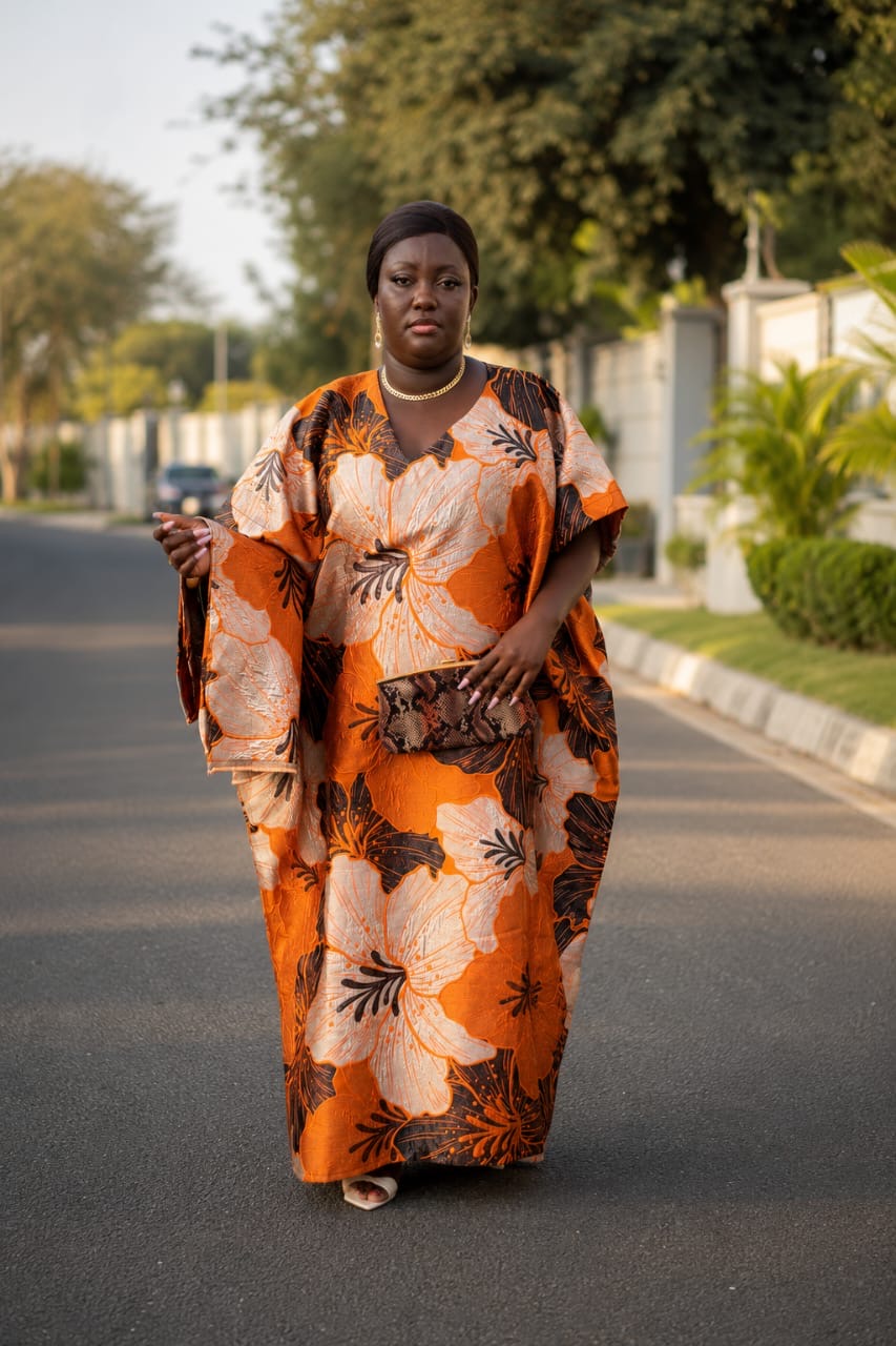 Floral bloom boubou (orange)
