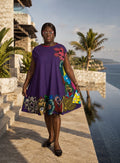 Royal patch dress (purple)