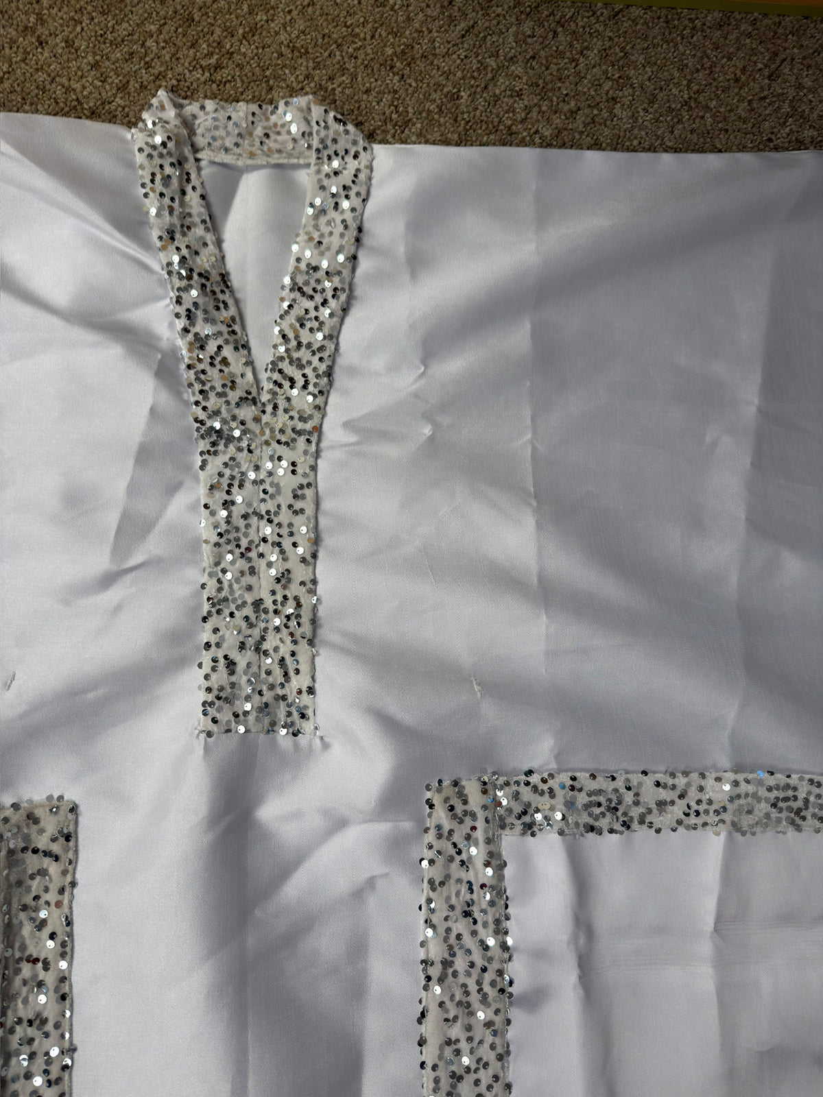 Luxe drape boubou (white)- close view
