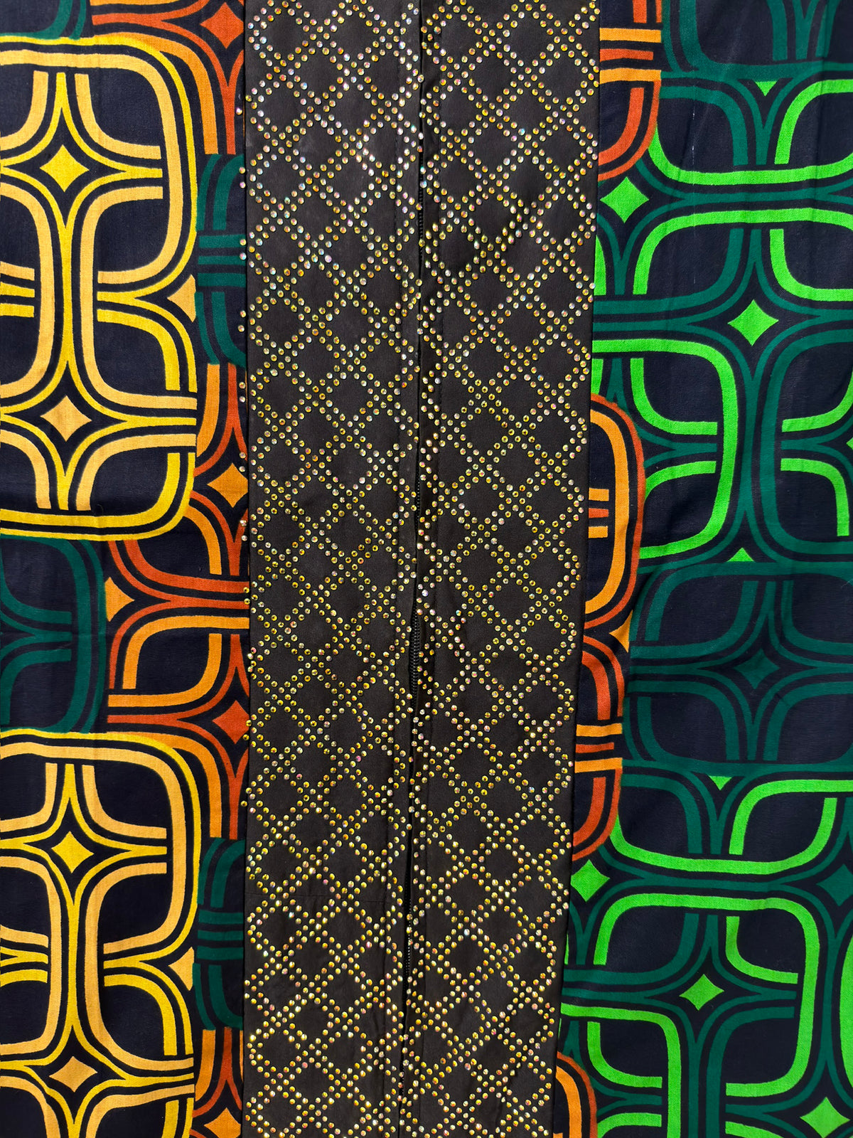Emerald kimono gown- close view