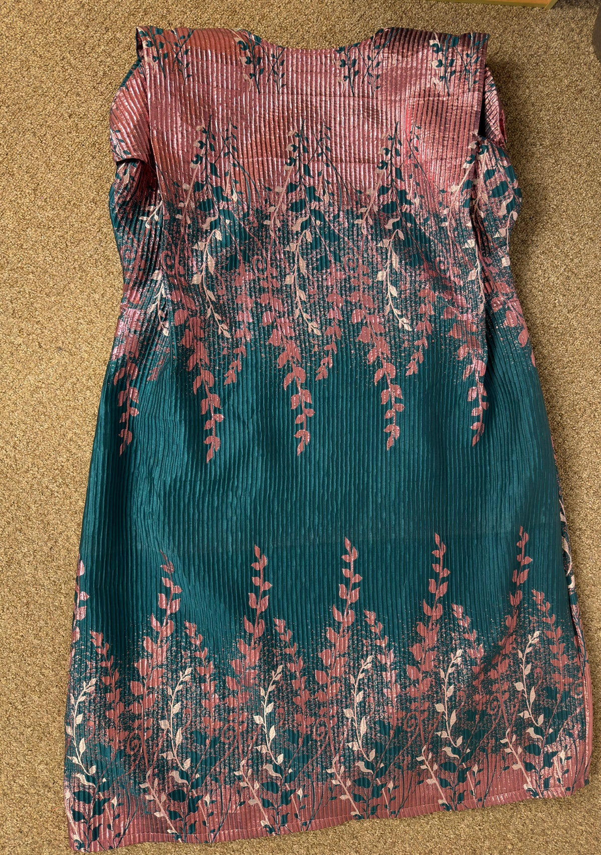 Autumn Bloom Kaftan (Teal and Pink)- back view