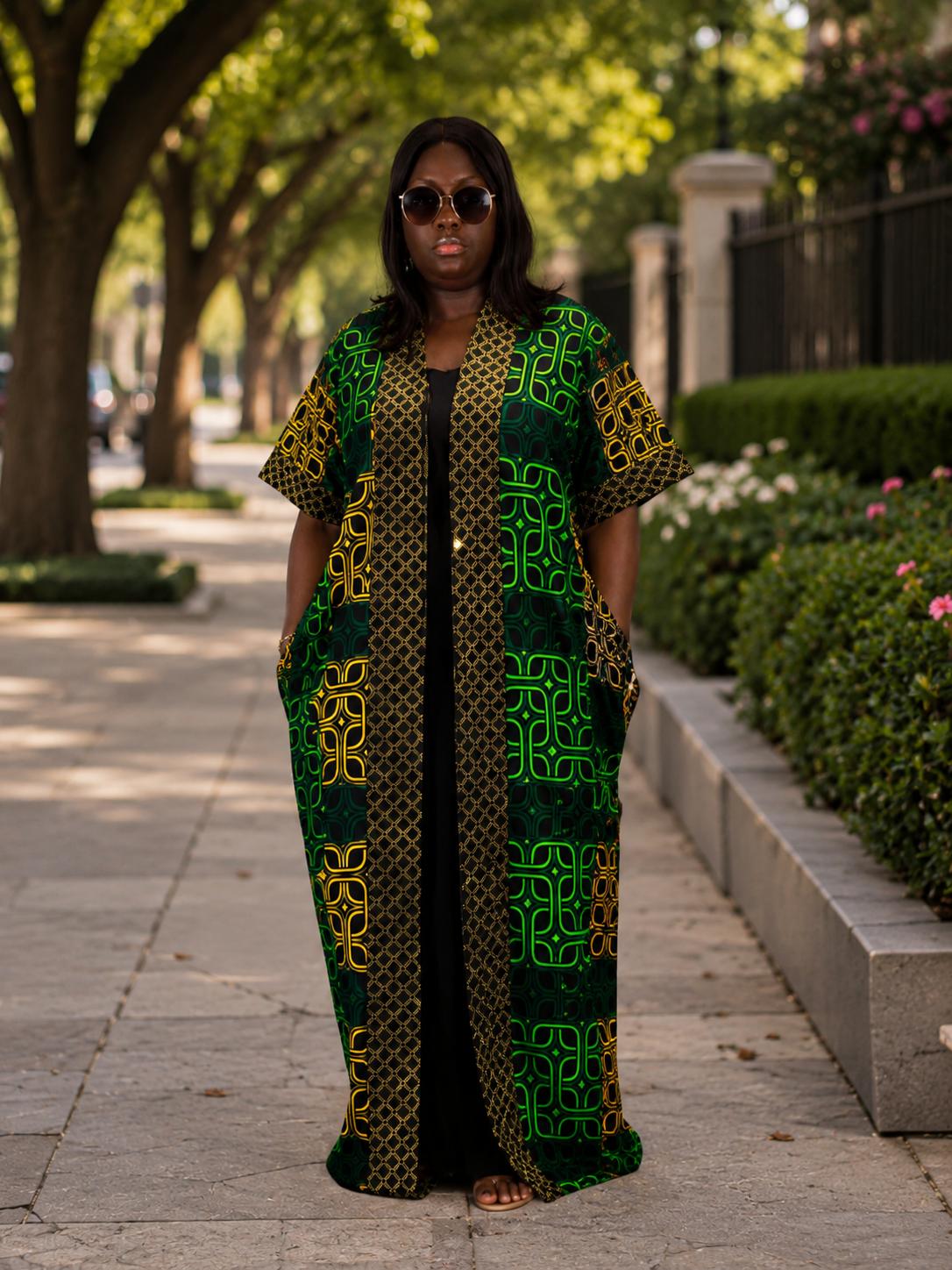 Emerald kimono gown