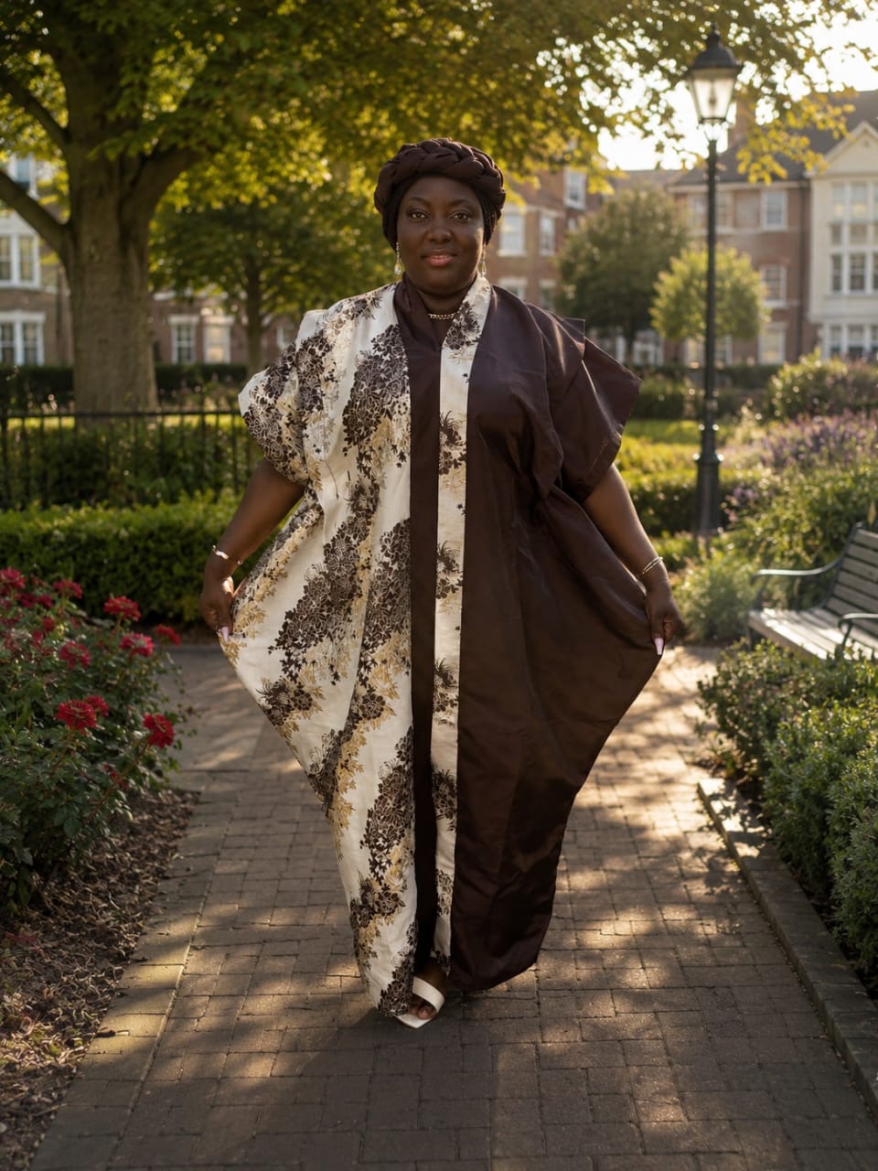 Regal Floral boubou (Brown)